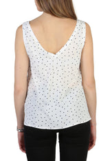 Armani Jeans Women’s White Polka Dot Sleeveless Top – Model C5022_ZB