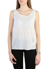 Armani Jeans Women’s White Polka Dot Sleeveless Top – Model C5022_ZB