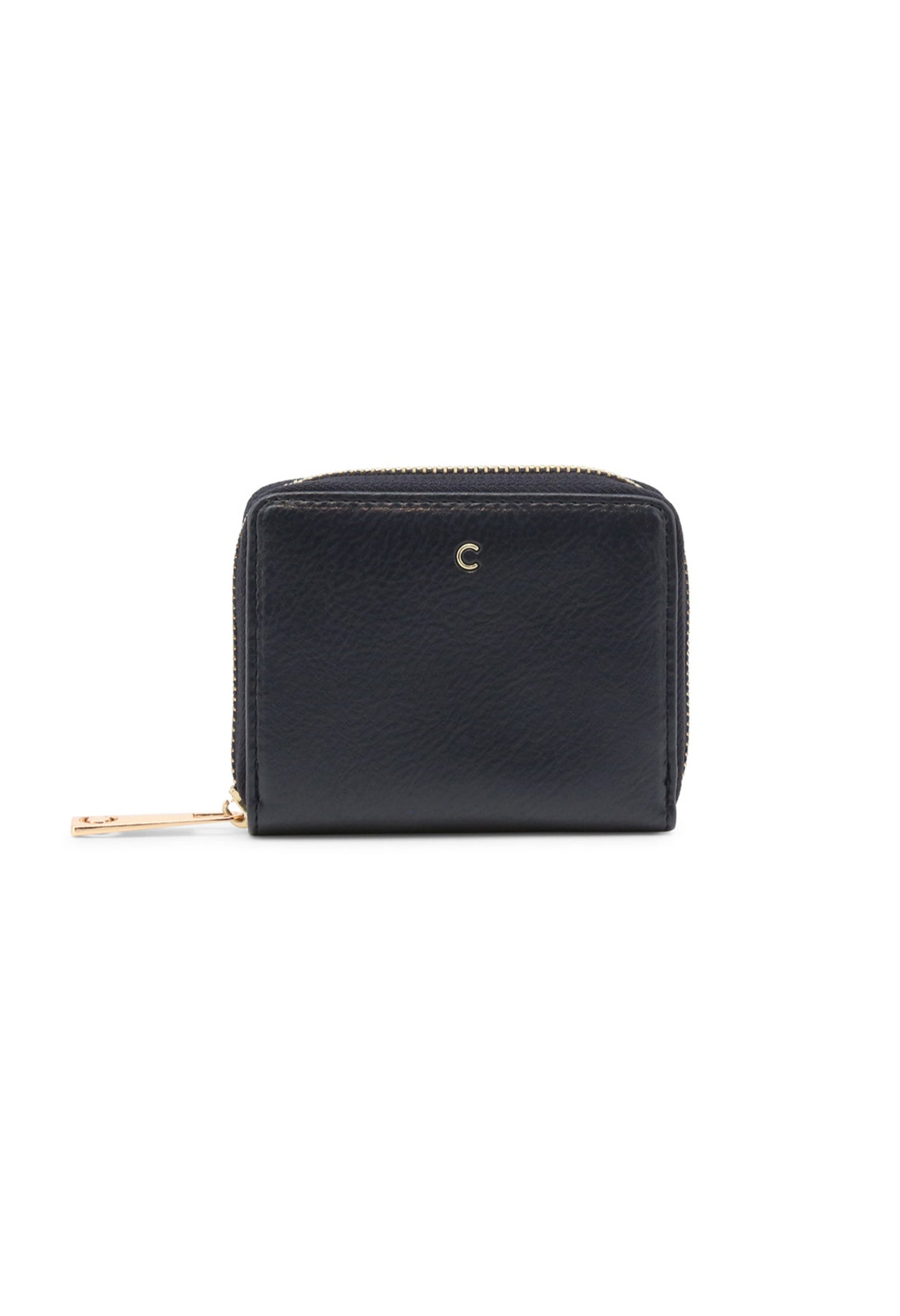 Front view of Carrera Jeans LILY-CB7013 wallet in black PU with logo detail and zip closure.
