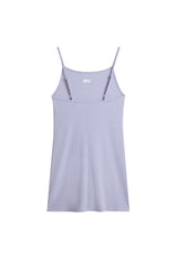 Back flat-lay view of Vans VN0A5LMECR21 lavender ribbed sleeveless mini dress showing simple clean design.