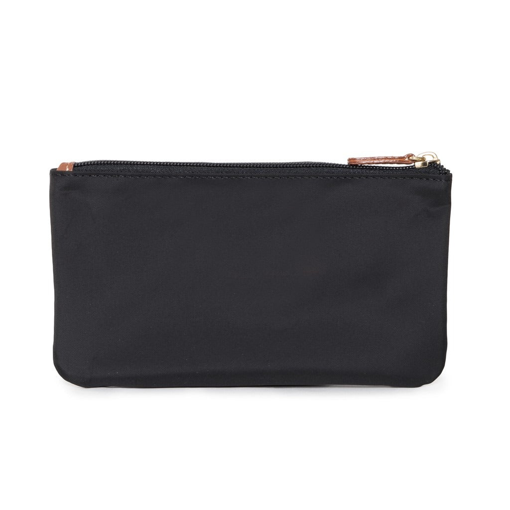 Back view of the Bric’s BXG00612-1906607 unisex black travel pouch with zip closure.