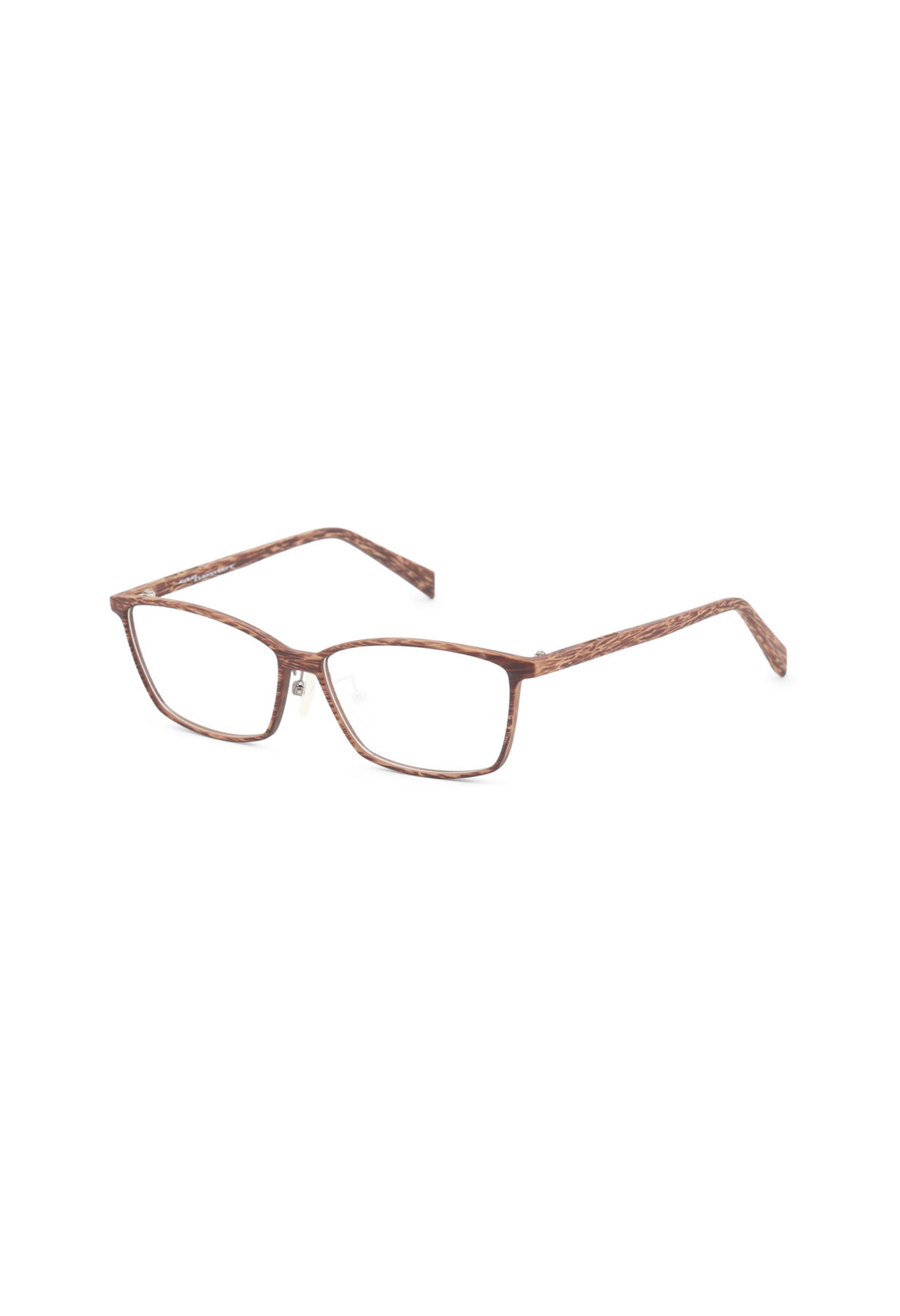 Side-angle view of authentic Italian-made Italia Independent 5571A designer glasses.