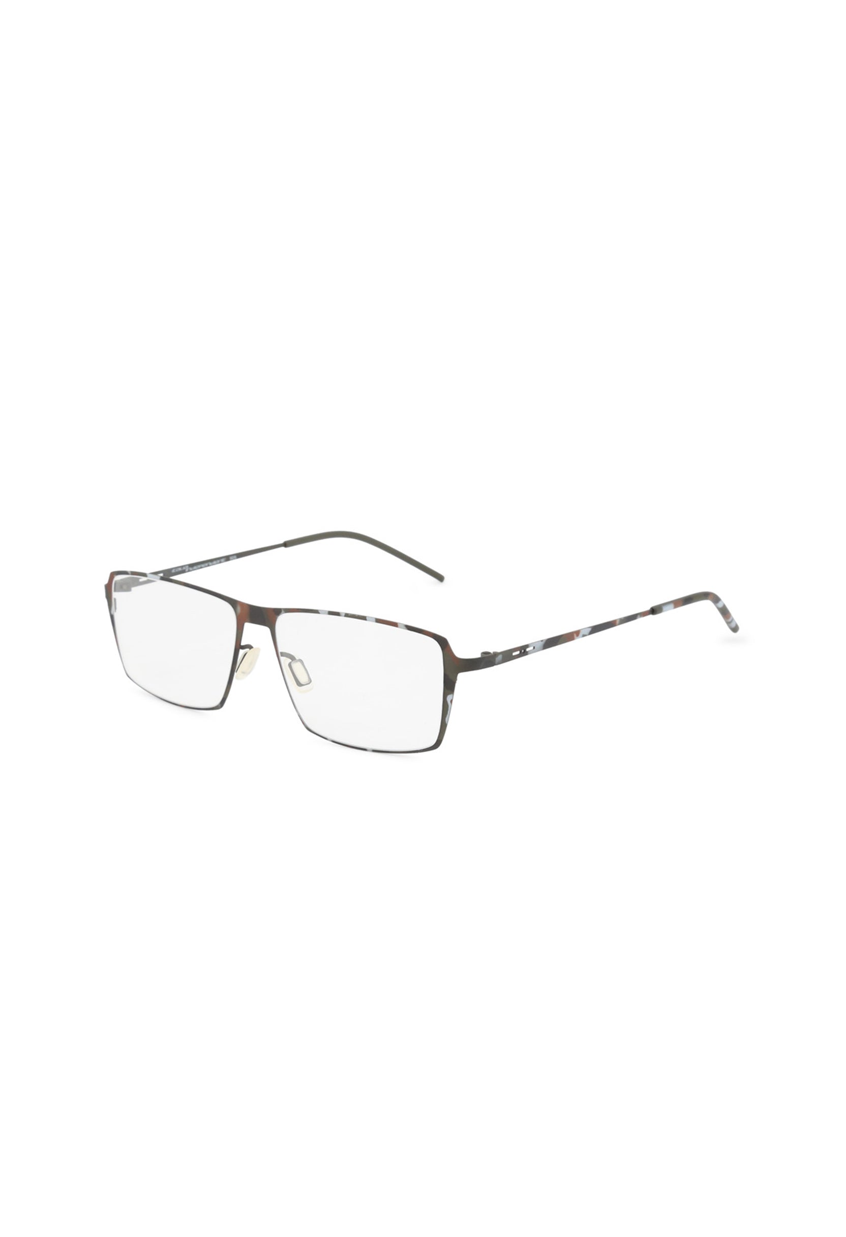 Front-angle view of authentic Italian-made Italia Independent 5211A metal designer glasses.