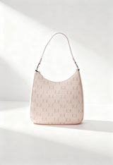 Egon Von Furstenberg EMY monogram shoulder bag, large PU tote, front view.