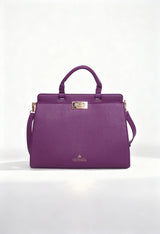 “Front view of Egon Von Furstenberg Women’s Purple Handbag EVF19922-LUCY – authentic designer handbag available at France AJ Luxe, featuring metallic clasp, top handle, and elegant structure.”