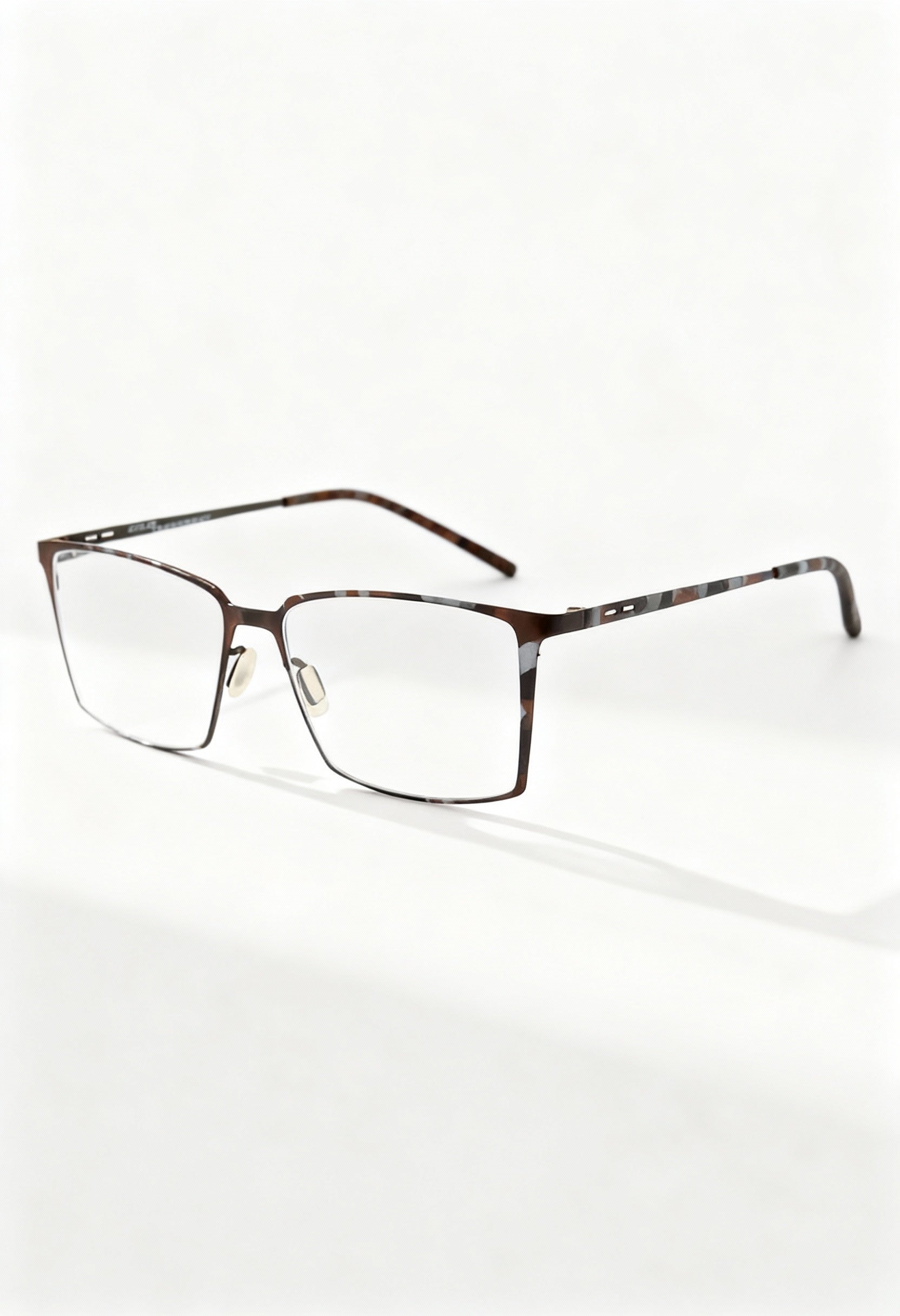 Italia Independent 5210A men's metal glasses in black, full rectangular frame, 54mm lenses.