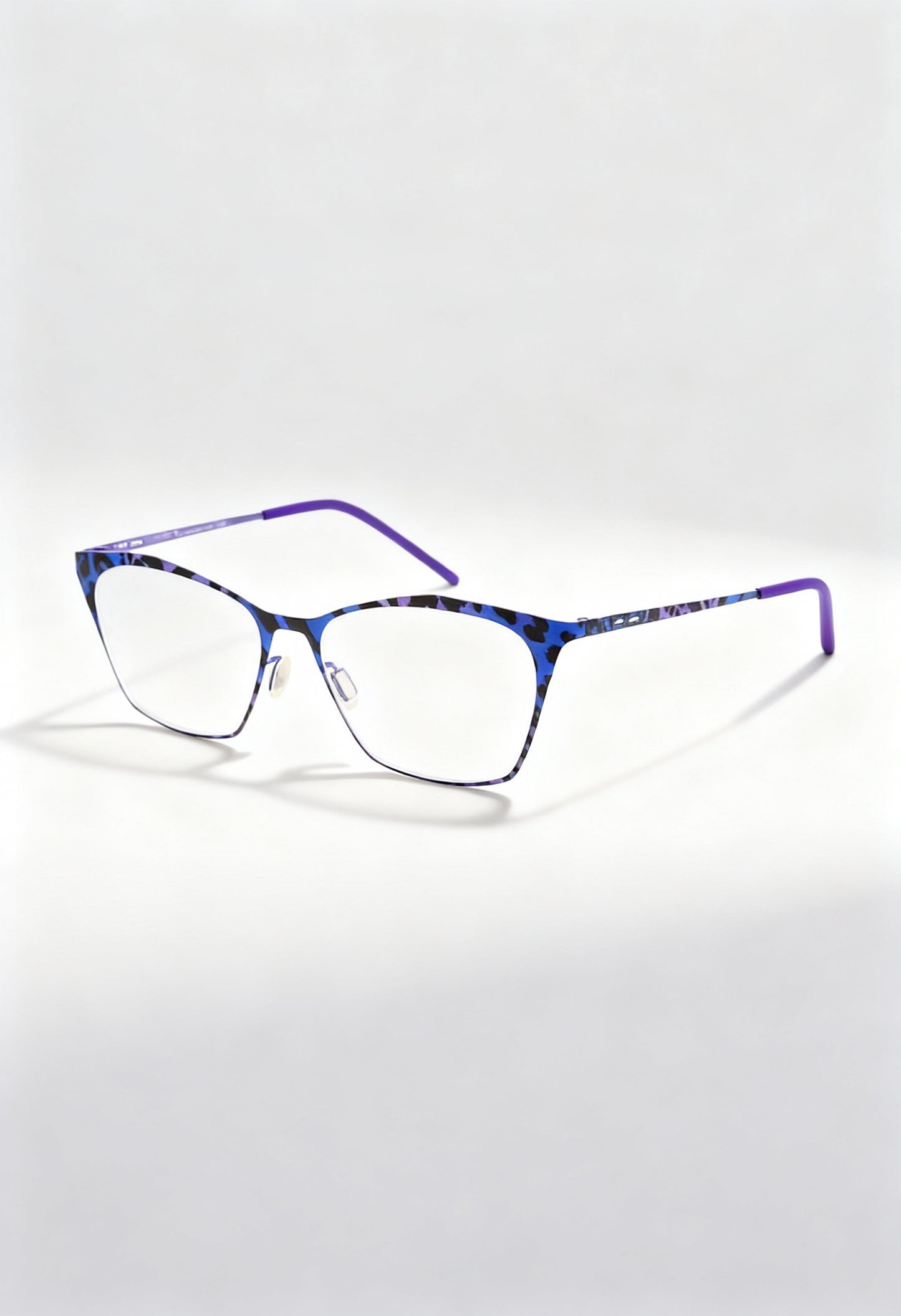Italia Independent 5214A women's luxury blue cat-eye metal optical frames made in Italy.