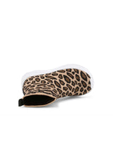 Kids' memory foam leopard sneakers, top-down view showing comfortable opening.