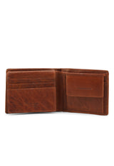 Lumberjack men's card holder showing interior with documents compartment.