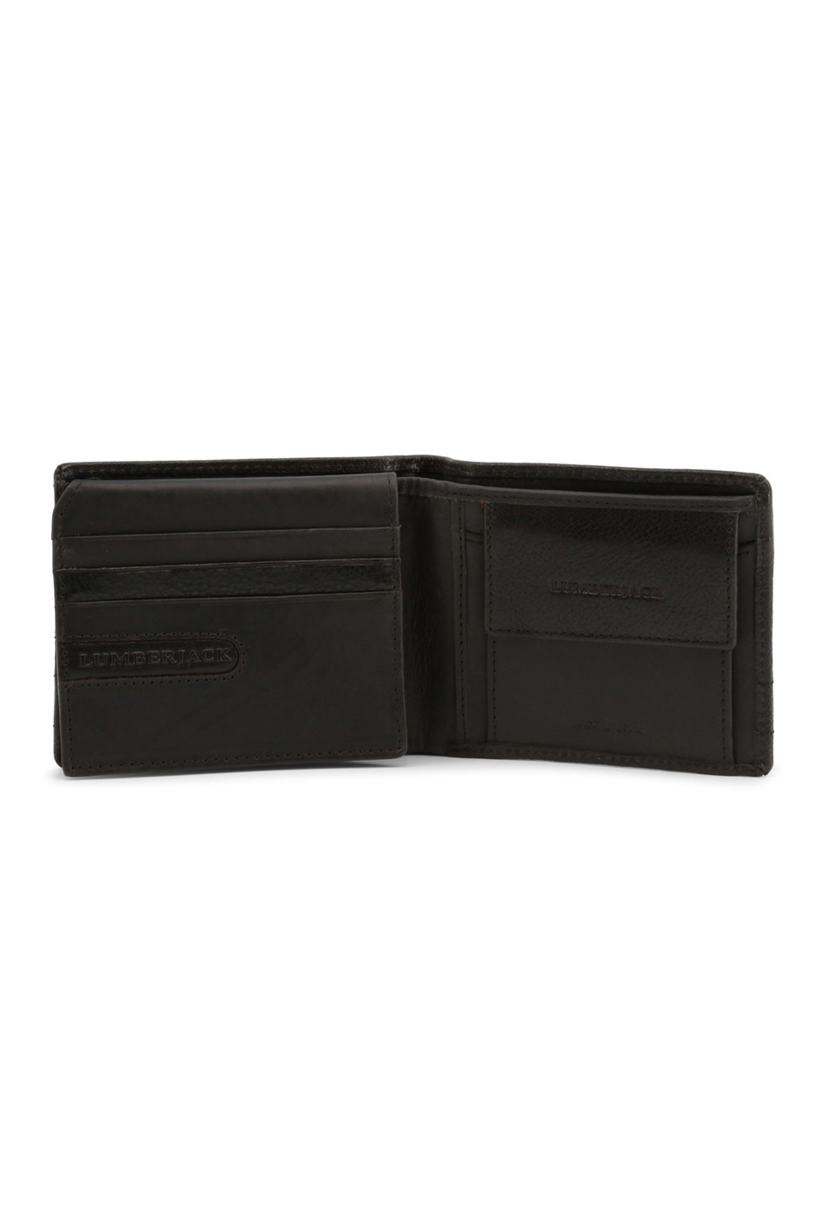 Lumberjack wallet interior view, showing organization and coin purse compartment.