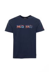 MCS men's short sleeve round neck tee in navy blue, solid colour.