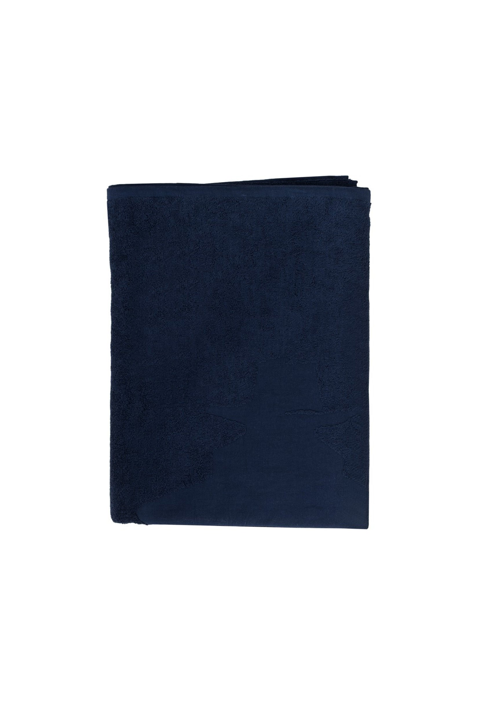 MCS unisex beach towel in navy, close-up folded view showing fabric texture.