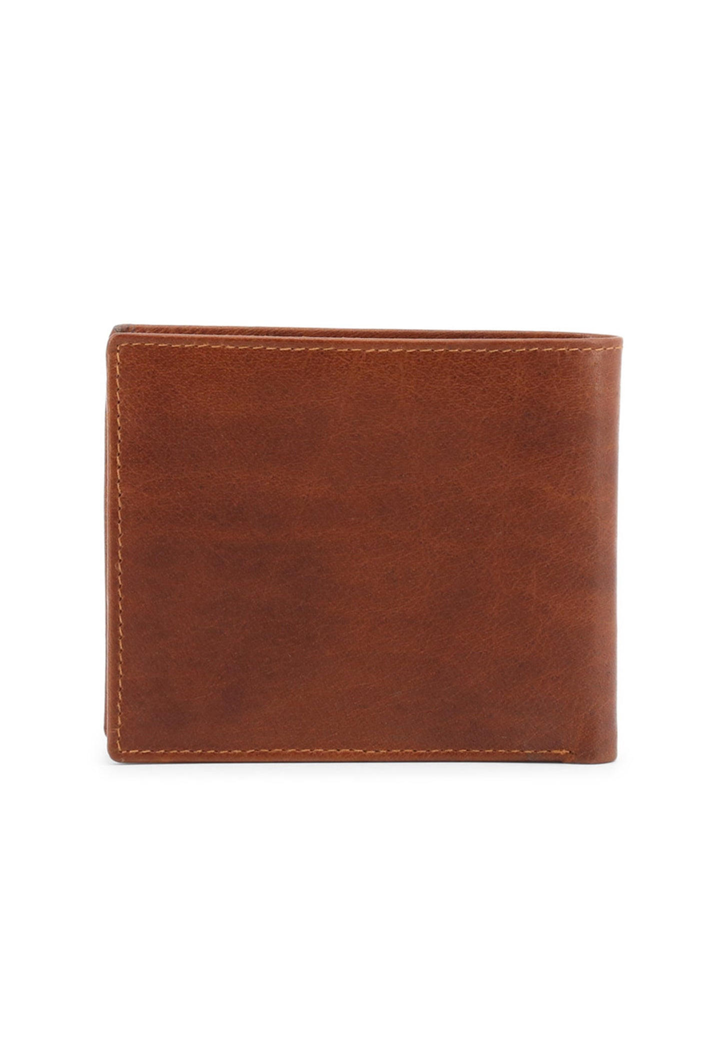 Men's leather bifold wallet interior showing coin purse and card slot organization.