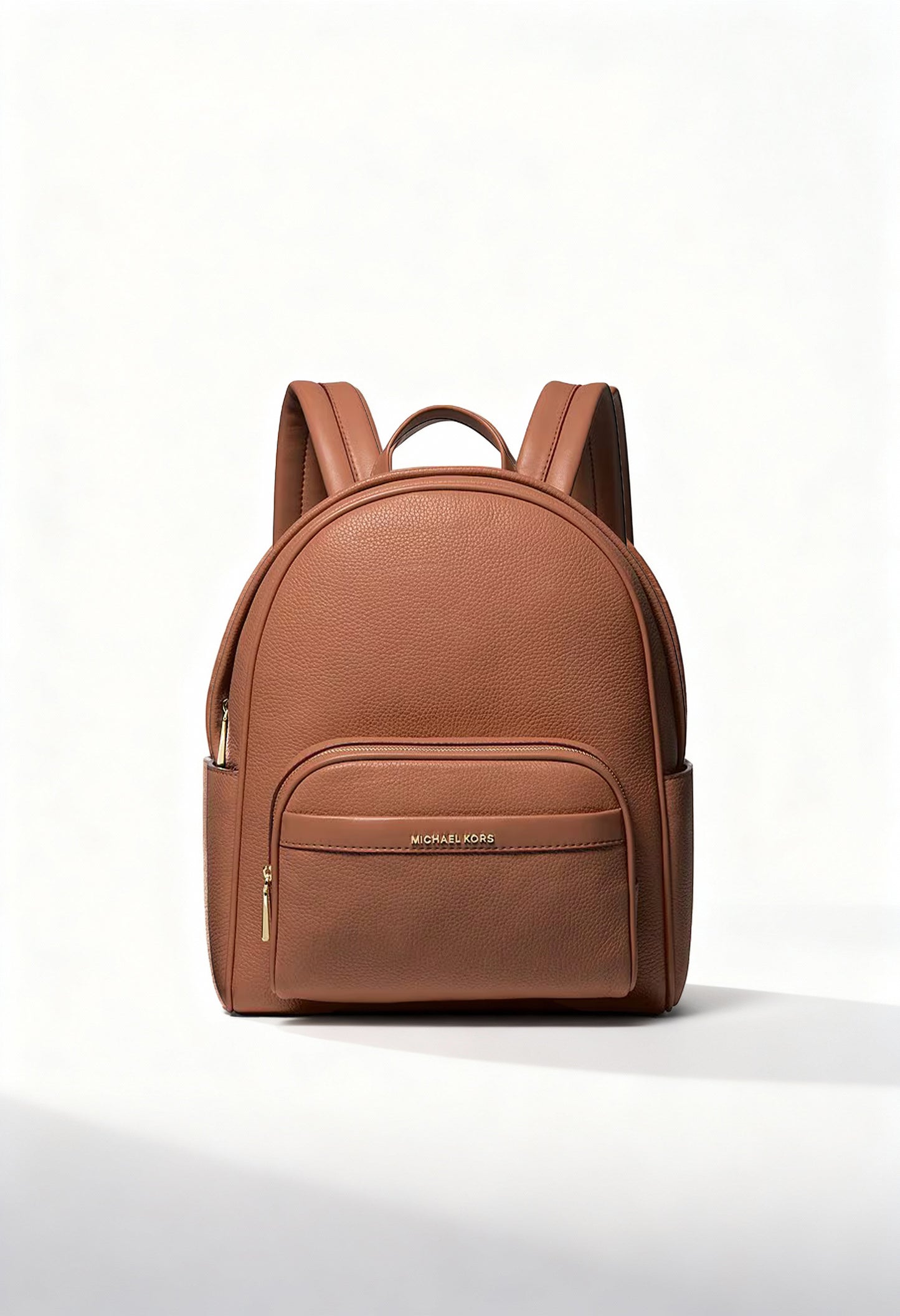 “Front view of Michael Kors Women’s Leather Designer Backpack 35S2G8TB2L – authentic designer backpack available at France AJ Luxe, featuring gold-tone logo and zip pocket.”