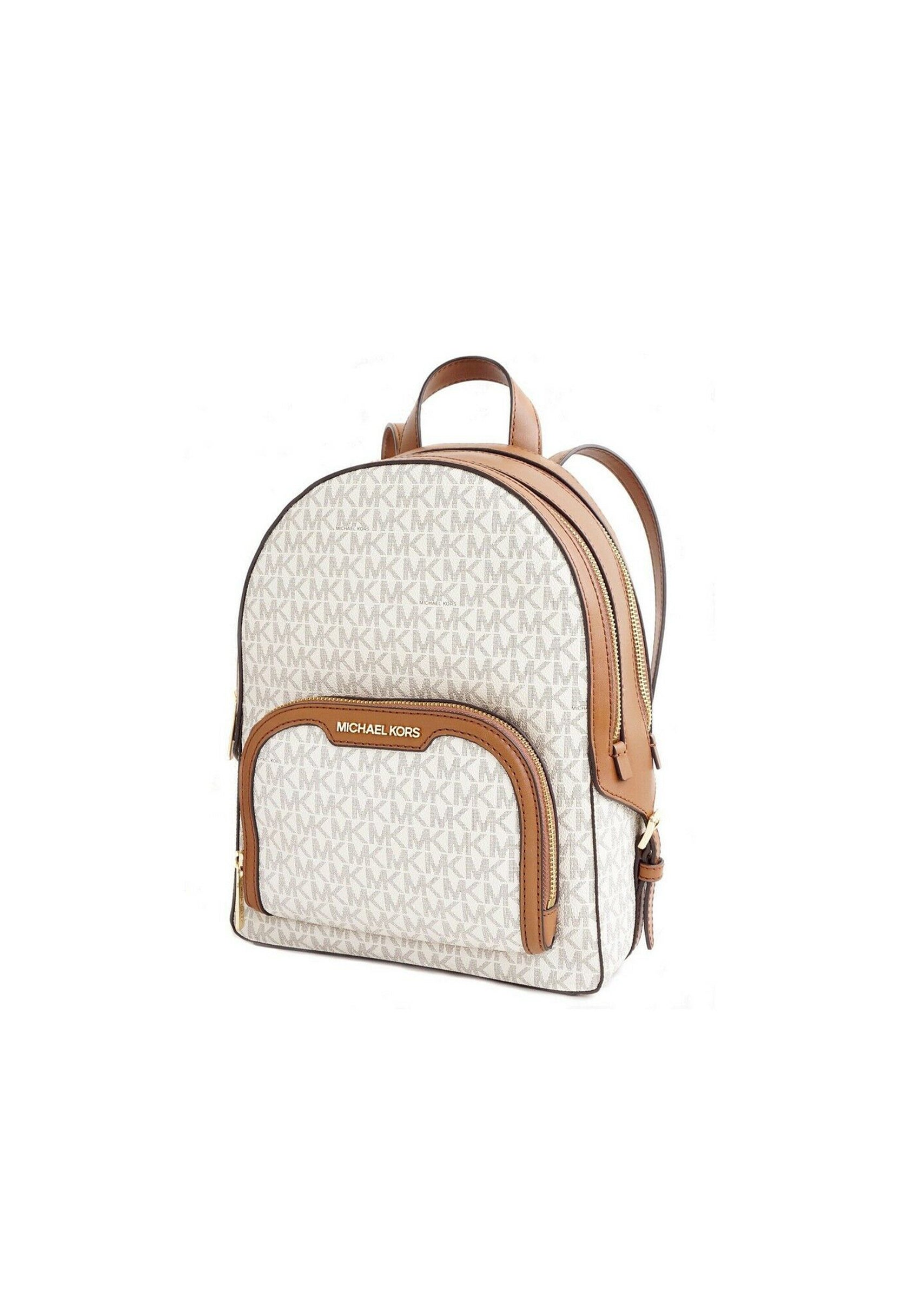 “Side view of Michael Kors Women’s Signature Logo Backpack 35S2G8TB2B – authentic designer backpack with structured silhouette and visible logo.”
