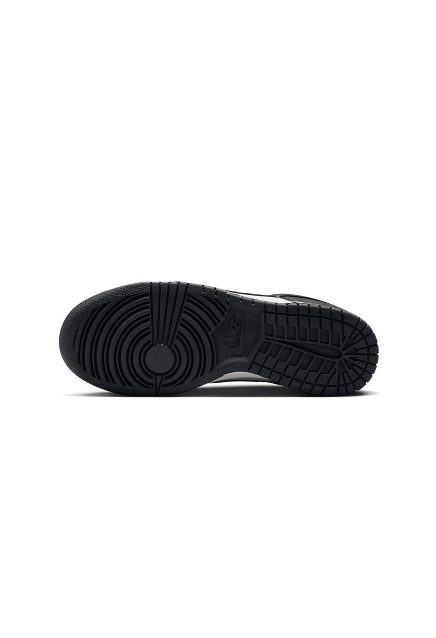 Durable black rubber outsole and classic pivot-circle traction pattern of the Nike Dunk Low Next Nature.