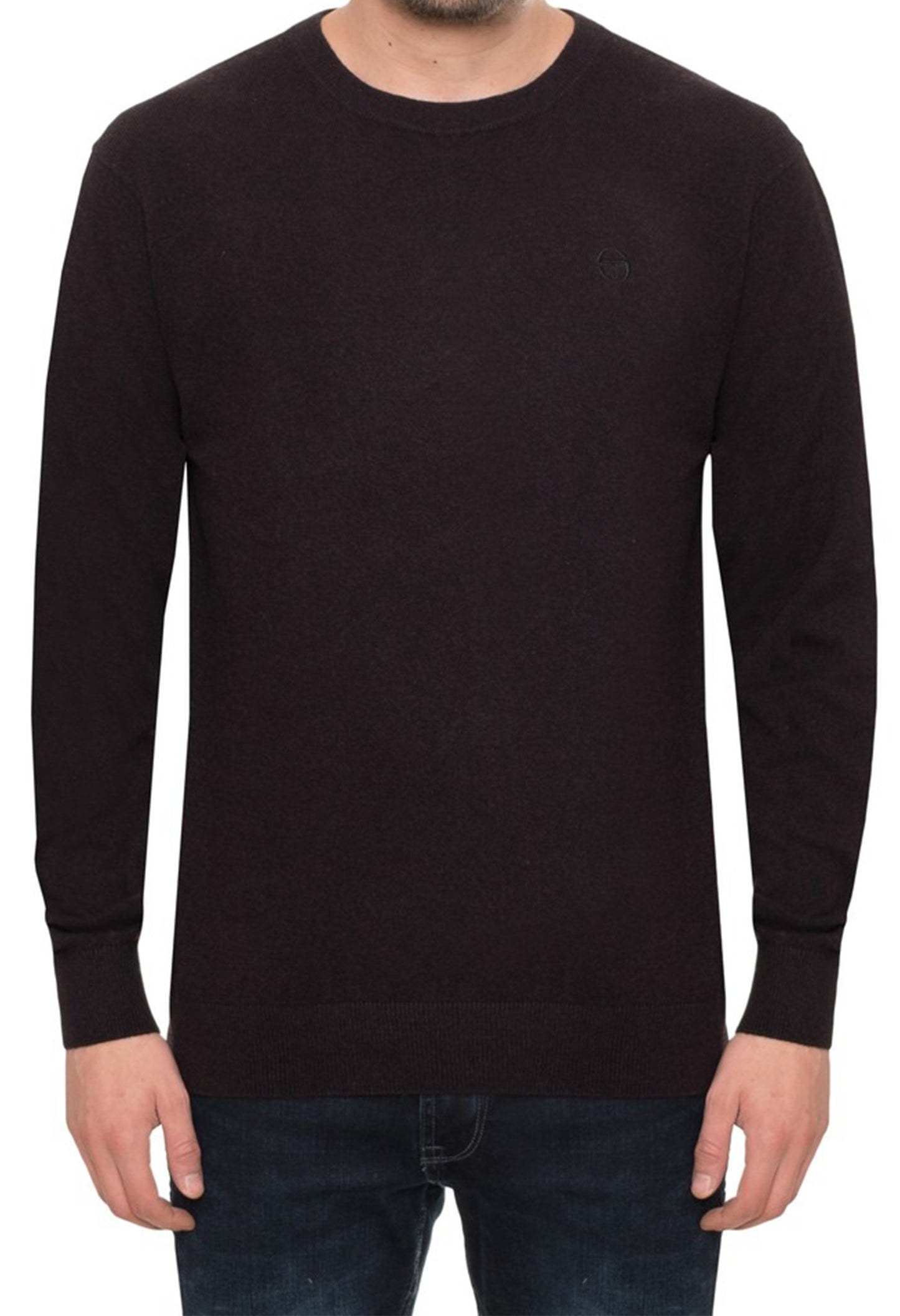 Sergio Tacchini maroon/red wool sweater, flat lay view.